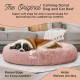 Best Friends by Sheri The Original Calming Donut Deluxe Fur Cat and Dog Bed, Navy, Large, 36" x 36"