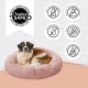 Best Friends by Sheri The Original Calming Donut Deluxe Fur Cat and Dog Bed, Navy, Large, 36" x 36"