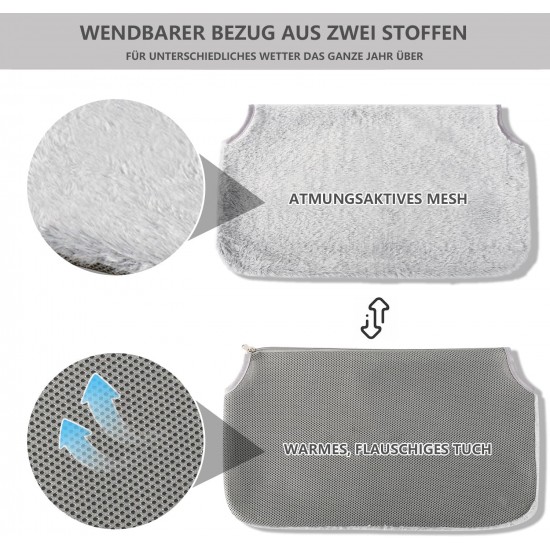 Bibykivn Cat Bed Window Folding Hammock, Cat Hammock, Cat Hammock Window, Kitten Hammock for Large Cats with Stable Suction Cups Hold (Grey Plush + Mesh, 52 x 30 cm) Bibykivn Cat Bed Window Folding Hammock, Cat Hammock, Cat Hammock Window, Kitten Hammock for Large Cats with Stable Suction Cups Hold (Grey Plush + Mesh, 52 x 30 cm)