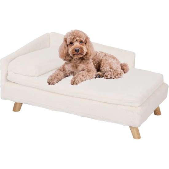 BingoPaw Luxury Cat Sofa, Pet Sofa with Backrest, Plush Cushion, Wooden Legs, Dog Sofa for Small Dogs, Relaxing Chair, Cat Chair for Large Cats, 70 x 40 x 39 cm, Beige BingoPaw Luxury Cat Sofa, Pet Sofa with Backrest, Plush Cushion, Wooden Legs, Dog Sofa for Small Dogs, Relaxing Chair, Cat Chair for Large Cats, 70 x 40 x 39 cm, Beige