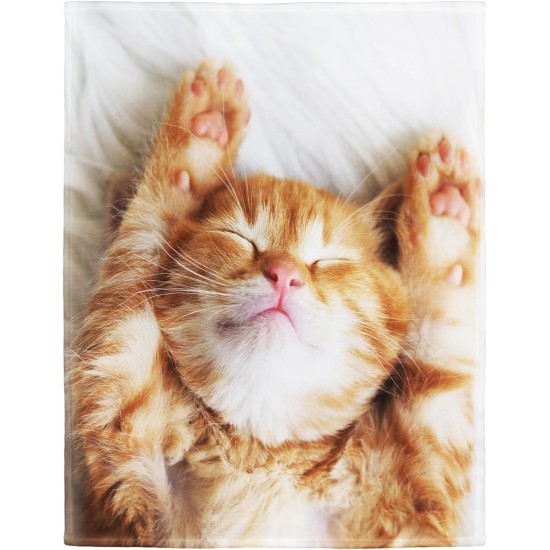 Blanket 100 x 125 cm Cuddly Blankets Soft Flannel Soft Fleece Blanket Bed Throw Kitten Cat Sleep Yellow Blanket 100 x 125 cm Cuddly Blankets Soft Flannel Soft Fleece Blanket Bed Throw Kitten Cat Sleep Yellow