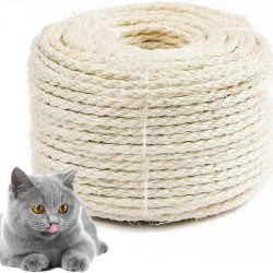 Bluelves Sisal Rope for Scratching Post, Natural Sisal Rope, Multi-Purpose Rope Sisal for Cats, Scratching Post, Cat Tree, Sisal Rope (6 mm, 20 m) Bluelves Sisal Rope for Scratching Post, Natural Sisal Rope, Multi-Purpose Rope Sisal for Cats, Scratching Post, Cat Tree, Sisal Rope (6 mm, 20 m)