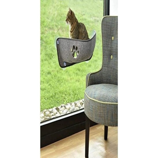Bobby Balkan Cat Hammock with Durable Suction Cups, Cat House for Windows, Removable Cover, Washable, Grey 68.6 x 28 x 25 cm, Maximum 9 kg Bobby Balkan Cat Hammock with Durable Suction Cups, Cat House for Windows, Removable Cover, Washable, Grey 68.6 x 28 x 25 cm, Maximum 9 kg