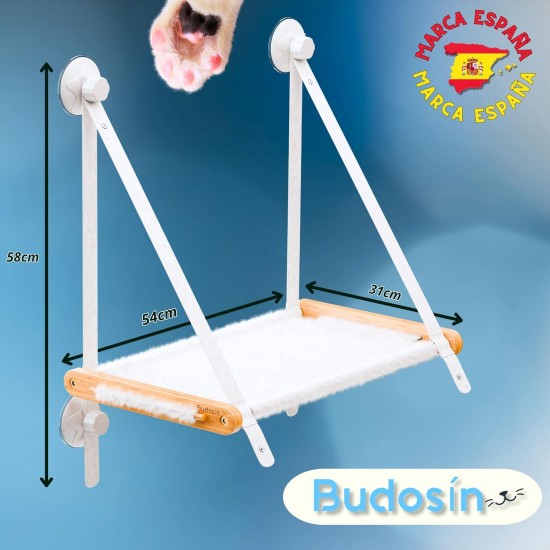Budosín Hammock for Cat, Window, Cat Hammock, Cat Bed, Window Bed for Cats, Cat Bed, Cat Bed, Cat Accessories, Hammock with Window (Nordico Plush), 1 Piece Budosín Hammock for Cat, Window, Cat Hammock, Cat Bed, Window Bed for Cats, Cat Bed, Cat Bed, Cat Accessories, Hammock with Window (Nordico Plush), 1 Piece