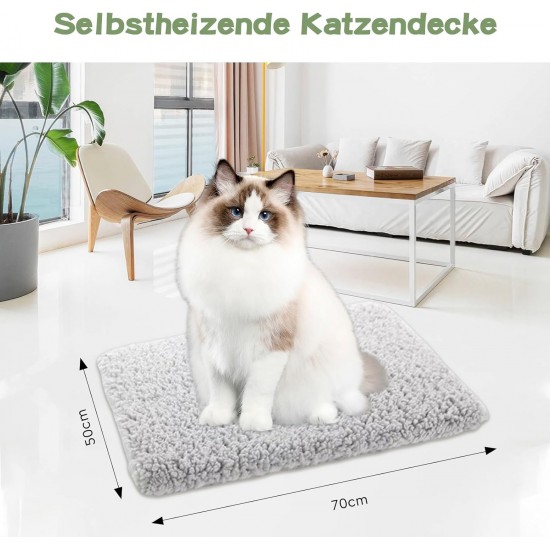 CAIJ Self-Heating Cat Blanket, Self-Warming Blanket Cat Cushion Heat Blanket Heating Blanket for Cats and Dogs Non-Slip Self-Heating Blanket Cat Fluffy and Soft Cat Bed Washable 70 x 50 cm CAIJ Self-Heating Cat Blanket, Self-Warming Blanket Cat Cushion Heat Blanket Heating Blanket for Cats and Dogs Non-Slip Self-Heating Blanket Cat Fluffy and Soft Cat Bed Washable 70 x 50 cm
