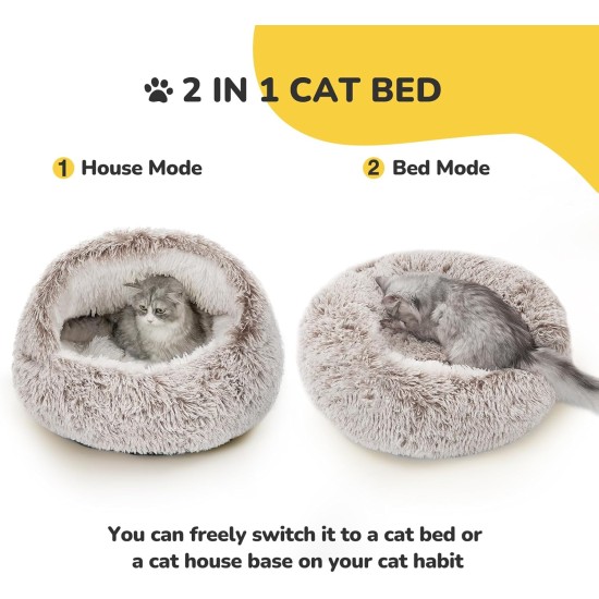 CATISM Cat Bed Washable Cat Sleeping Place for Cats Plush Pet Cat Pillow Cat Cushion Fluffy Kitten Puppy Cuddly Bed Pet Bed Grey CATISM Cat Bed Washable Cat Sleeping Place for Cats Plush Pet Cat Pillow Cat Cushion Fluffy Kitten Puppy Cuddly Bed Pet Bed Grey