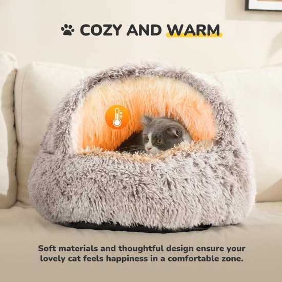 CATISM Cat Bed Washable Cat Sleeping Place for Cats Plush Pet Cat Pillow Cat Cushion Fluffy Kitten Puppy Cuddly Bed Pet Bed Grey CATISM Cat Bed Washable Cat Sleeping Place for Cats Plush Pet Cat Pillow Cat Cushion Fluffy Kitten Puppy Cuddly Bed Pet Bed Grey