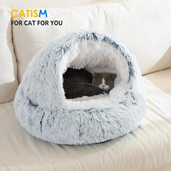 CATISM Cat Bed Washable Cat Sleeping Place for Cats Plush Pet Cat Pillow Cat Cushion Fluffy Kitten Puppy Cuddly Bed Pet Bed Grey CATISM Cat Bed Washable Cat Sleeping Place for Cats Plush Pet Cat Pillow Cat Cushion Fluffy Kitten Puppy Cuddly Bed Pet Bed Grey