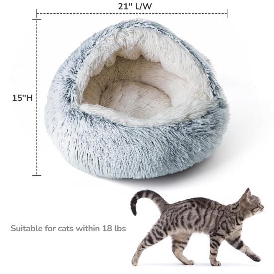 CATISM Cat Bed Washable Cat Sleeping Place for Cats Plush Pet Cat Pillow Cat Cushion Fluffy Kitten Puppy Cuddly Bed Pet Bed Grey CATISM Cat Bed Washable Cat Sleeping Place for Cats Plush Pet Cat Pillow Cat Cushion Fluffy Kitten Puppy Cuddly Bed Pet Bed Grey