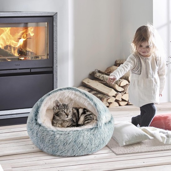 CATISM Cat Bed Washable Cat Sleeping Place for Cats Plush Pet Cat Pillow Cat Cushion Fluffy Kitten Puppy Cuddly Bed Pet Bed Grey CATISM Cat Bed Washable Cat Sleeping Place for Cats Plush Pet Cat Pillow Cat Cushion Fluffy Kitten Puppy Cuddly Bed Pet Bed Grey