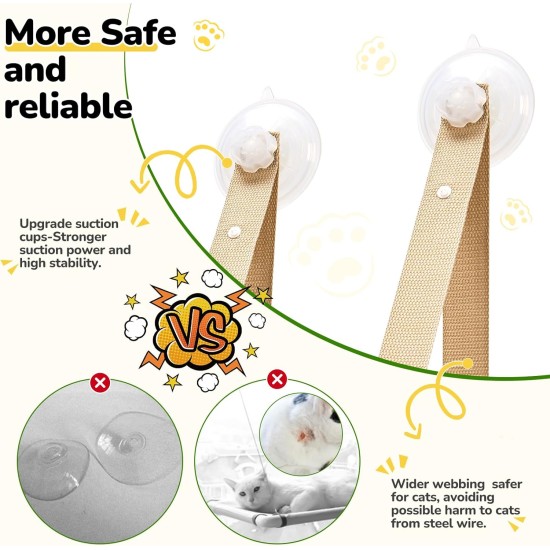 CATISM Foldable Cat Hammock up to 20 kg, Reinforced Cat Hammock with Strong Suction Cup, Washable, Breathable Fabric, Window Sill Holder, Cat Sleeping Bag (50 x 38 cm) CATISM Foldable Cat Hammock up to 20 kg, Reinforced Cat Hammock with Strong Suction Cup, Washable, Breathable Fabric, Window Sill Holder, Cat Sleeping Bag (50 x 38 cm)