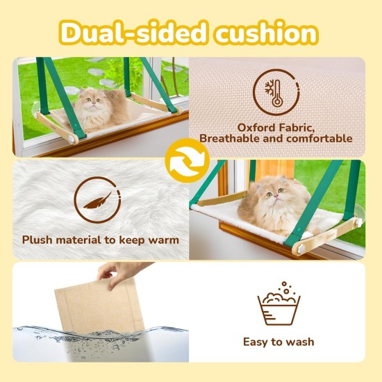 CATISM Foldable Cat Hammock up to 20 kg, Reinforced Cat Hammock with Strong Suction Cup, Washable, Breathable Fabric, Window Sill Holder, Cat Sleeping Bag (50 x 38 cm) CATISM Foldable Cat Hammock up to 20 kg, Reinforced Cat Hammock with Strong Suction Cup, Washable, Breathable Fabric, Window Sill Holder, Cat Sleeping Bag (50 x 38 cm)