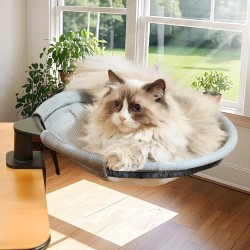 CATISM Hanging Bed for Cats 360° Rotating Desk Cat Bed Cat Bed Cat Hammock Cat Basket for Sleeping Cats Hammock Bed 36 x 38 cm up to 20 kg CATISM Hanging Bed for Cats 360° Rotating Desk Cat Bed Cat Bed Cat Hammock Cat Basket for Sleeping Cats Hammock Bed 36 x 38 cm up to 20 kg