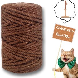 CEASELESLY Cat Cord, Brown Cord for Cats, Jute Cord for Household, Garden, DIY, Reusable Hemp Rope for Repairing or Replacing Scratching Post, Scratching Tower, DIY Craft Rope, Home Decoration CEASELESLY Cat Cord, Brown Cord for Cats, Jute Cord for Household, Garden, DIY, Reusable Hemp Rope for Repairing or Replacing Scratching Post, Scratching Tower, DIY Craft Rope, Home Decoration