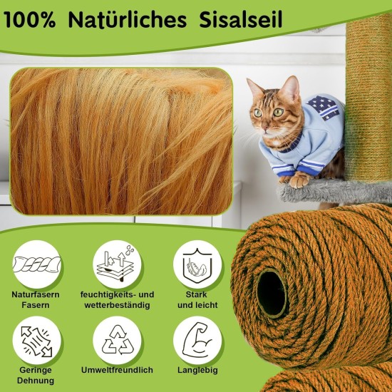 CEASELESLY Cat Cord, Brown Cord for Cats, Jute Cord for Household, Garden, DIY, Reusable Hemp Rope for Repairing or Replacing Scratching Post, Scratching Tower, DIY Craft Rope, Home Decoration CEASELESLY Cat Cord, Brown Cord for Cats, Jute Cord for Household, Garden, DIY, Reusable Hemp Rope for Repairing or Replacing Scratching Post, Scratching Tower, DIY Craft Rope, Home Decoration