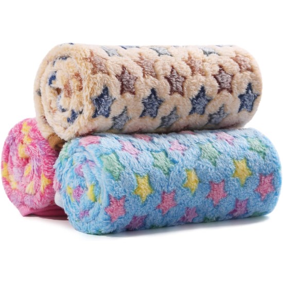 COMSLE Dog Blanket Cat Blankets Washable and Fluffy Pack of 3 Soft Warm Fleece Pet Blankets for Small Medium Dogs Cats Pet Blanket Sleeping Mat for Sofa Bed Star Pattern 76 x 52 cm COMSLE Dog Blanket Cat Blankets Washable and Fluffy Pack of 3 Soft Warm Fleece Pet Blankets for Small Medium Dogs Cats Pet Blanket Sleeping Mat for Sofa Bed Star Pattern 76 x 52 cm