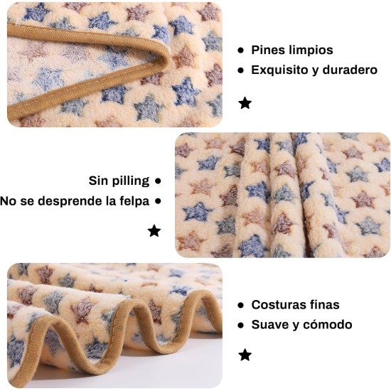 COMSLE Dog Blanket Cat Blankets Washable and Fluffy Pack of 3 Soft Warm Fleece Pet Blankets for Small Medium Dogs Cats Pet Blanket Sleeping Mat for Sofa Bed Star Pattern 76 x 52 cm COMSLE Dog Blanket Cat Blankets Washable and Fluffy Pack of 3 Soft Warm Fleece Pet Blankets for Small Medium Dogs Cats Pet Blanket Sleeping Mat for Sofa Bed Star Pattern 76 x 52 cm