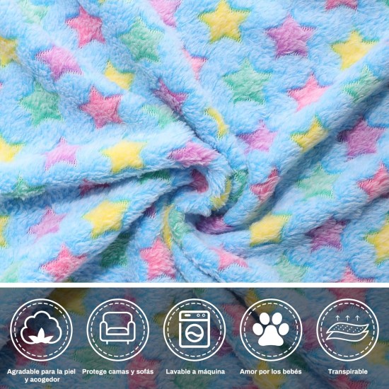 COMSLE Dog Blanket Cat Blankets Washable and Fluffy Pack of 3 Soft Warm Fleece Pet Blankets for Small Medium Dogs Cats Pet Blanket Sleeping Mat for Sofa Bed Star Pattern 76 x 52 cm COMSLE Dog Blanket Cat Blankets Washable and Fluffy Pack of 3 Soft Warm Fleece Pet Blankets for Small Medium Dogs Cats Pet Blanket Sleeping Mat for Sofa Bed Star Pattern 76 x 52 cm