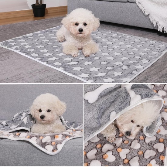 COMSLE Dog Blanket Cat Blankets Washable and Fluffy Pack of 3 Soft Warm Fleece Pet Blankets for Small Medium Dogs Cats Pet Blanket Sleeping Mat for Sofa Bed Star Pattern 76 x 52 cm COMSLE Dog Blanket Cat Blankets Washable and Fluffy Pack of 3 Soft Warm Fleece Pet Blankets for Small Medium Dogs Cats Pet Blanket Sleeping Mat for Sofa Bed Star Pattern 76 x 52 cm
