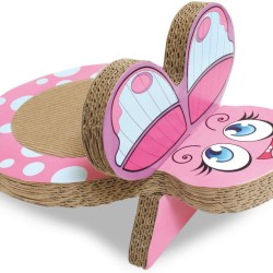 CROCI Butterfly Dora Cardboard Cat Scratcher, 25 x 38 x 20 cm CROCI Butterfly Dora Cardboard Cat Scratcher, 25 x 38 x 20 cm