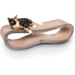 CanadianCat Company XXL Orbit 2.0 Lounge Dark Grey, Scratch Furniture, Cat Scratch Board | Cardboard with Catnip | 84 x 24 x 23 cm