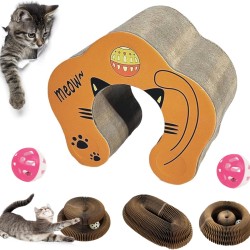 Cardboard Cat Toy, Cat Scratching Board, Magic Organ Cat Scratching Board, Interactive Cat Toy, Abrasion-Resistant Scratching Boards Cat, Flower Shape, Magic Maze Scratching Cardboard (2 Bell Balls Cardboard Cat Toy, Cat Scratching Board, Magic Organ Cat Scratching Board, Interactive Cat Toy, Abrasion-Resistant Scratching Boards Cat, Flower Shape, Magic Maze Scratching Cardboard (2 Bell Balls