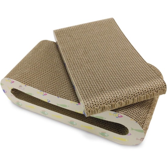 Cardboard Scratching Board for Cats Fish 44 x 19.5 x 10.5 cm + 36 x 19.5 x 4.5 cm Cardboard Scratching Board for Cats Fish 44 x 19.5 x 10.5 cm + 36 x 19.5 x 4.5 cm