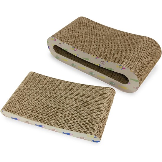 Cardboard Scratching Board for Cats Fish 44 x 19.5 x 10.5 cm + 36 x 19.5 x 4.5 cm Cardboard Scratching Board for Cats Fish 44 x 19.5 x 10.5 cm + 36 x 19.5 x 4.5 cm