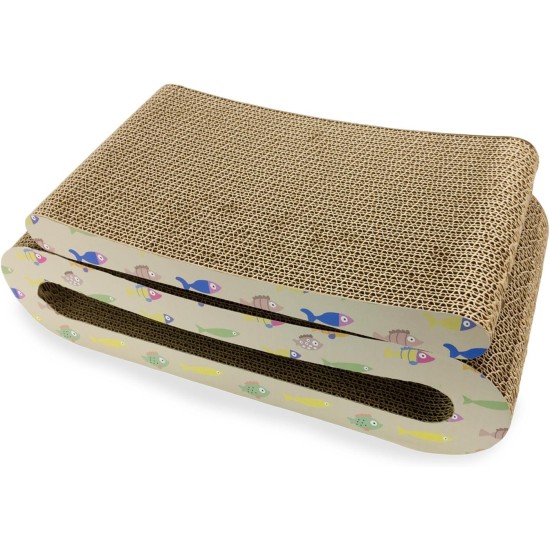 Cardboard Scratching Board for Cats Fish 44 x 19.5 x 10.5 cm + 36 x 19.5 x 4.5 cm Cardboard Scratching Board for Cats Fish 44 x 19.5 x 10.5 cm + 36 x 19.5 x 4.5 cm