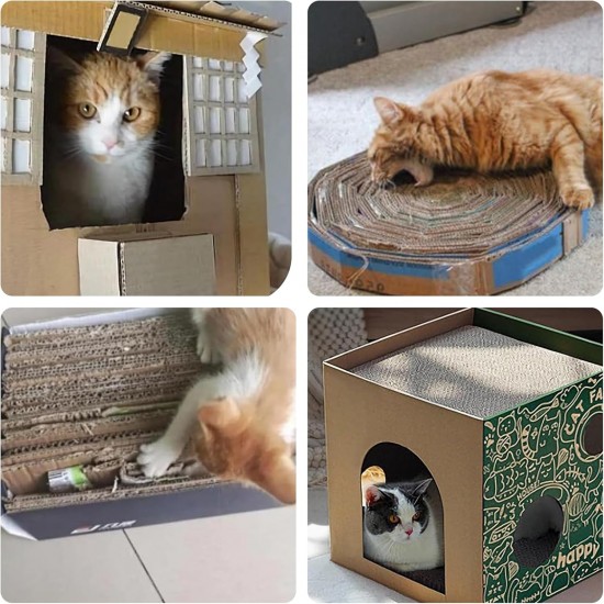 Cardboard Strip Cutter, Cardboard Cutter for Cat Scratches, Printed Cardboard Cutter - Cat Shaped Portable Cardboard Recycling Tool, Cardboard Cutter for Homemade Cat Scratching Boards Cardboard Strip Cutter, Cardboard Cutter for Cat Scratches, Printed Cardboard Cutter - Cat Shaped Portable Cardboard Recycling Tool, Cardboard Cutter for Homemade Cat Scratching Boards