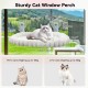 CareCooo Cat Window Lounger, Cat Hammock Window with Washable Cover, Fluffy Cat Bed, Window Sill with Suction Cups, Sturdy Windowsill Lounger for Cats up to 18 kg, M (52 x 30 cm), Grey CareCooo Cat Window Lounger, Cat Hammock Window with Washable Cover, Fluffy Cat Bed, Window Sill with Suction Cups, Sturdy Windowsill Lounger for Cats up to 18 kg, M (52 x 30 cm), Grey
