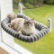 CareCooo Cat Window Lounger, Cat Hammock Window with Washable Cover, Fluffy Cat Bed, Window Sill with Suction Cups, Sturdy Windowsill Lounger for Cats up to 18 kg, M (52 x 30 cm), Grey