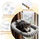 CareCooo Cat Window Lounger, Cat Hammock Window with Washable Cover, Fluffy Cat Bed, Window Sill with Suction Cups, Sturdy Windowsill Lounger for Cats up to 18 kg, M (52 x 30 cm), Grey CareCooo Cat Window Lounger, Cat Hammock Window with Washable Cover, Fluffy Cat Bed, Window Sill with Suction Cups, Sturdy Windowsill Lounger for Cats up to 18 kg, M (52 x 30 cm), Grey