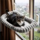 CareCooo Cat Window Lounger, Cat Hammock Window with Washable Cover, Fluffy Cat Bed, Window Sill with Suction Cups, Sturdy Windowsill Lounger for Cats up to 18 kg, M (52 x 30 cm), Grey CareCooo Cat Window Lounger, Cat Hammock Window with Washable Cover, Fluffy Cat Bed, Window Sill with Suction Cups, Sturdy Windowsill Lounger for Cats up to 18 kg, M (52 x 30 cm), Grey