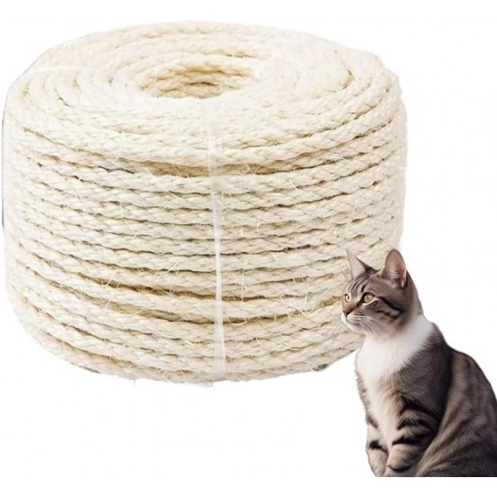 Casgee Sisal Rope for Scratching Post 8 mm x 50 m, Natural Sisal Rope, Rope for Scratching Post, Sisal Scratching Post Replacement for Cats, Scratching Post Rope, Sisal Cord for Scratching Post Casgee Sisal Rope for Scratching Post 8 mm x 50 m, Natural Sisal Rope, Rope for Scratching Post, Sisal Scratching Post Replacement for Cats, Scratching Post Rope, Sisal Cord for Scratching Post