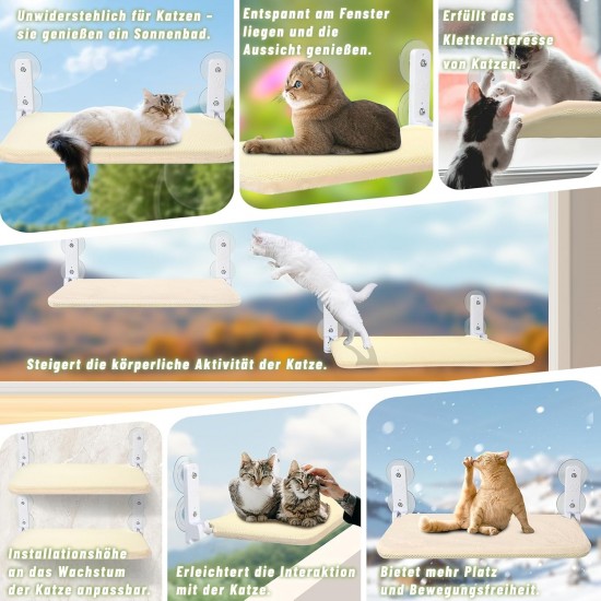 Casgee Window Lounger for Cats 60 x 30 cm, Cat Hammock with Sturdy Suction Cups, Cat Window Lounger, Foldable Cat Bed Window, Window Sill, Cat Lounger Up to 20 kg, Cat Hammock Window, Grey Casgee Window Lounger for Cats 60 x 30 cm, Cat Hammock with Sturdy Suction Cups, Cat Window Lounger, Foldable Cat Bed Window, Window Sill, Cat Lounger Up to 20 kg, Cat Hammock Window, Grey