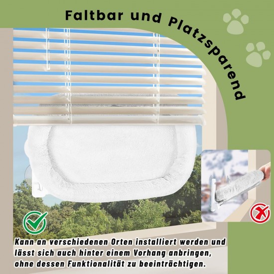 Casgee Window Lounger for Cats 60 x 30 cm, Cat Hammock with Sturdy Suction Cups, Cat Window Lounger, Foldable Cat Bed Window, Window Sill, Cat Lounger Up to 20 kg, Cat Hammock Window, Grey Casgee Window Lounger for Cats 60 x 30 cm, Cat Hammock with Sturdy Suction Cups, Cat Window Lounger, Foldable Cat Bed Window, Window Sill, Cat Lounger Up to 20 kg, Cat Hammock Window, Grey