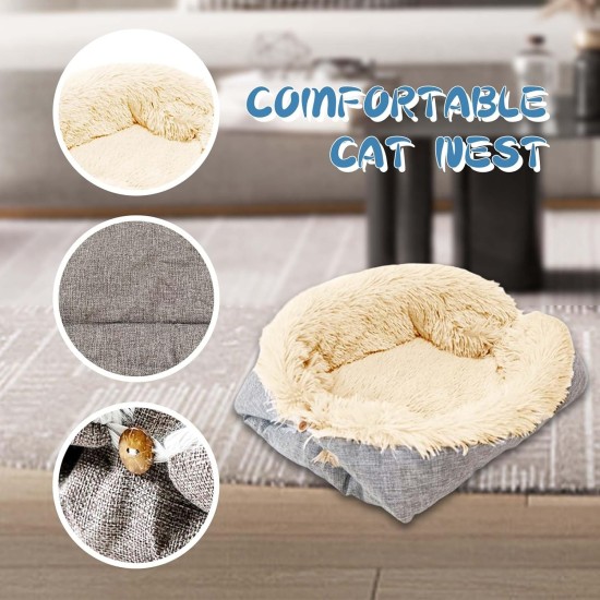 Cat Bed 2 in 1 Plush Soft Round Sleeping Cat Sofa Fluffy Cat Bed Small Dog Bed Cat Blanket Pet Bed Cat Bed Pet Bed for Cats and Small Dogs (Dark Grey) Cat Bed 2 in 1 Plush Soft Round Sleeping Cat Sofa Fluffy Cat Bed Small Dog Bed Cat Blanket Pet Bed Cat Bed Pet Bed for Cats and Small Dogs (Dark Grey)