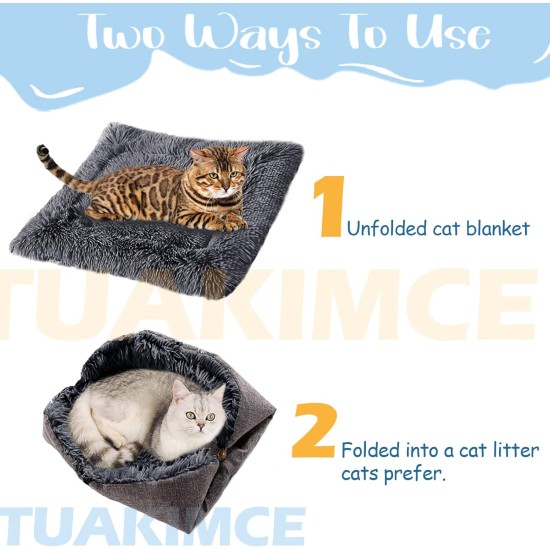 Cat Bed 2 in 1 Plush Soft Round Sleeping Cat Sofa Fluffy Cat Bed Small Dog Bed Cat Blanket Pet Bed Cat Bed Pet Bed for Cats and Small Dogs (Dark Grey) Cat Bed 2 in 1 Plush Soft Round Sleeping Cat Sofa Fluffy Cat Bed Small Dog Bed Cat Blanket Pet Bed Cat Bed Pet Bed for Cats and Small Dogs (Dark Grey)