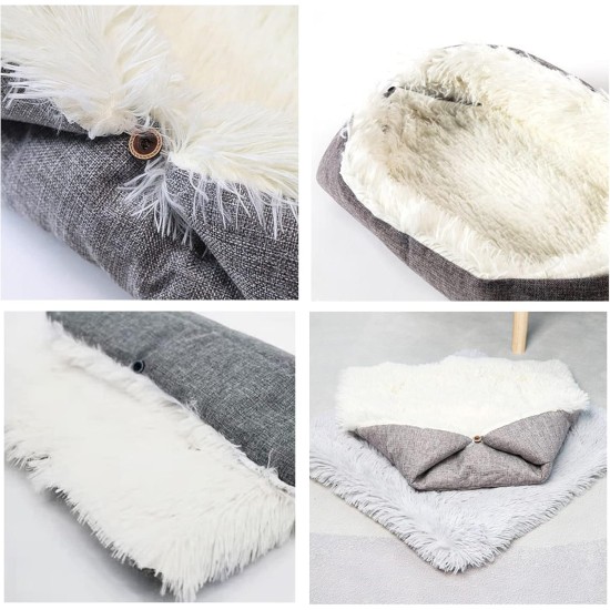 Cat Bed 2 in 1 Plush Soft Round Sleeping Cat Sofa Fluffy Cat Bed Small Dog Bed Cat Blanket Pet Bed Cat Bed Pet Bed for Cats and Small Dogs (Dark Grey) Cat Bed 2 in 1 Plush Soft Round Sleeping Cat Sofa Fluffy Cat Bed Small Dog Bed Cat Blanket Pet Bed Cat Bed Pet Bed for Cats and Small Dogs (Dark Grey)