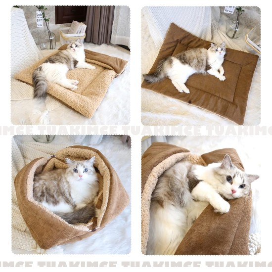 Cat Bed 2 in 1 Plush Soft Round Sleeping Cat Sofa Fluffy Cat Bed Small Dog Bed Cat Blanket Pet Bed Cat Bed Pet Bed for Cats and Small Dogs (Dark Grey) Cat Bed 2 in 1 Plush Soft Round Sleeping Cat Sofa Fluffy Cat Bed Small Dog Bed Cat Blanket Pet Bed Cat Bed Pet Bed for Cats and Small Dogs (Dark Grey)