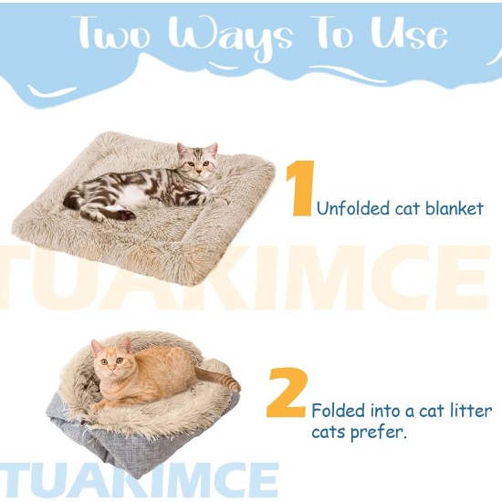 Cat Bed 2 in 1 Plush Soft Round Sleeping Cat Sofa Fluffy Cat Bed Small Dog Bed Cat Blanket Pet Bed Cat Bed Pet Bed for Cats and Small Dogs (Dark Grey) Cat Bed 2 in 1 Plush Soft Round Sleeping Cat Sofa Fluffy Cat Bed Small Dog Bed Cat Blanket Pet Bed Cat Bed Pet Bed for Cats and Small Dogs (Dark Grey)