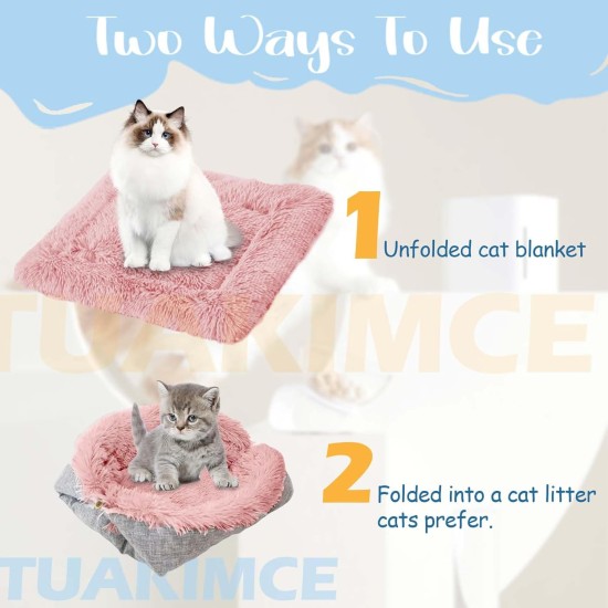Cat Bed 2 in 1 Plush Soft Round Sleeping Cat Sofa Fluffy Cat Bed Small Dog Bed Cat Blanket Pet Bed Cat Bed Pet Bed for Cats and Small Dogs (Dark Grey) Cat Bed 2 in 1 Plush Soft Round Sleeping Cat Sofa Fluffy Cat Bed Small Dog Bed Cat Blanket Pet Bed Cat Bed Pet Bed for Cats and Small Dogs (Dark Grey)