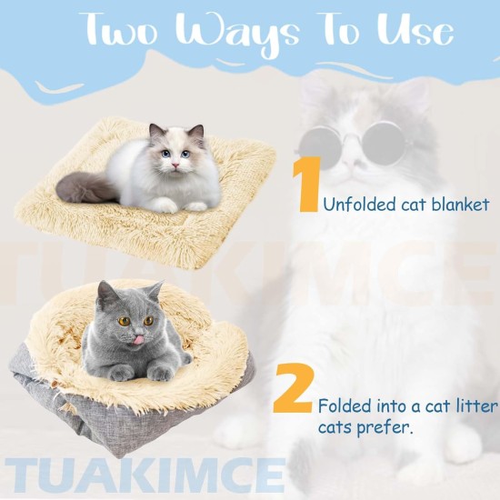 Cat Bed 2 in 1 Plush Soft Round Sleeping Cat Sofa Fluffy Cat Bed Small Dog Bed Cat Blanket Pet Bed Cat Bed Pet Bed for Cats and Small Dogs (Dark Grey) Cat Bed 2 in 1 Plush Soft Round Sleeping Cat Sofa Fluffy Cat Bed Small Dog Bed Cat Blanket Pet Bed Cat Bed Pet Bed for Cats and Small Dogs (Dark Grey)