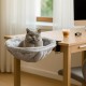 Cat Bed for Desk, Diameter 40 cm, up to 20 kg, Removable Portable Cat Bed Stand, Soft Cat Hammock, Cat Sleeping Place for Home Office, White Cat Bed for Desk, Diameter 40 cm, up to 20 kg, Removable Portable Cat Bed Stand, Soft Cat Hammock, Cat Sleeping Place for Home Office, White