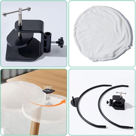 Cat Bed for Desk, Diameter 40 cm, up to 20 kg, Removable Portable Cat Bed Stand, Soft Cat Hammock, Cat Sleeping Place for Home Office, White Cat Bed for Desk, Diameter 40 cm, up to 20 kg, Removable Portable Cat Bed Stand, Soft Cat Hammock, Cat Sleeping Place for Home Office, White