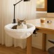 Cat Bed for Desk, Diameter 40 cm, up to 20 kg, Removable Portable Cat Bed Stand, Soft Cat Hammock, Cat Sleeping Place for Home Office, White Cat Bed for Desk, Diameter 40 cm, up to 20 kg, Removable Portable Cat Bed Stand, Soft Cat Hammock, Cat Sleeping Place for Home Office, White