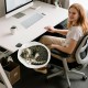 Cat Bed for Desk, Diameter 40 cm, up to 20 kg, Removable Portable Cat Bed Stand, Soft Cat Hammock, Cat Sleeping Place for Home Office, White Cat Bed for Desk, Diameter 40 cm, up to 20 kg, Removable Portable Cat Bed Stand, Soft Cat Hammock, Cat Sleeping Place for Home Office, White
