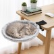 Cat Bed for Desk, Diameter 40 cm, up to 20 kg, Removable Portable Cat Bed Stand, Soft Cat Hammock, Cat Sleeping Place for Home Office, White Cat Bed for Desk, Diameter 40 cm, up to 20 kg, Removable Portable Cat Bed Stand, Soft Cat Hammock, Cat Sleeping Place for Home Office, White
