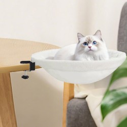 Cat Bed for Desk, Soft Cat Hammock for Sleeping, Washable Cat Basket, Cat Hammock for Home Office, 40 x 40 cm, Maximum Load 20 kg Cat Bed for Desk, Soft Cat Hammock for Sleeping, Washable Cat Basket, Cat Hammock for Home Office, 40 x 40 cm, Maximum Load 20 kg